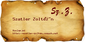 Szatler Zoltán névjegykártya