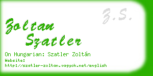 zoltan szatler business card
