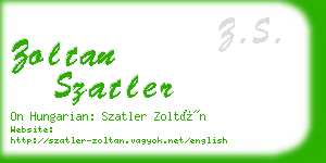 zoltan szatler business card